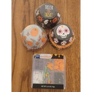 3 48CT Great Value Halloween Cupcake Liners Baking Cups & Sprinkle Decorations